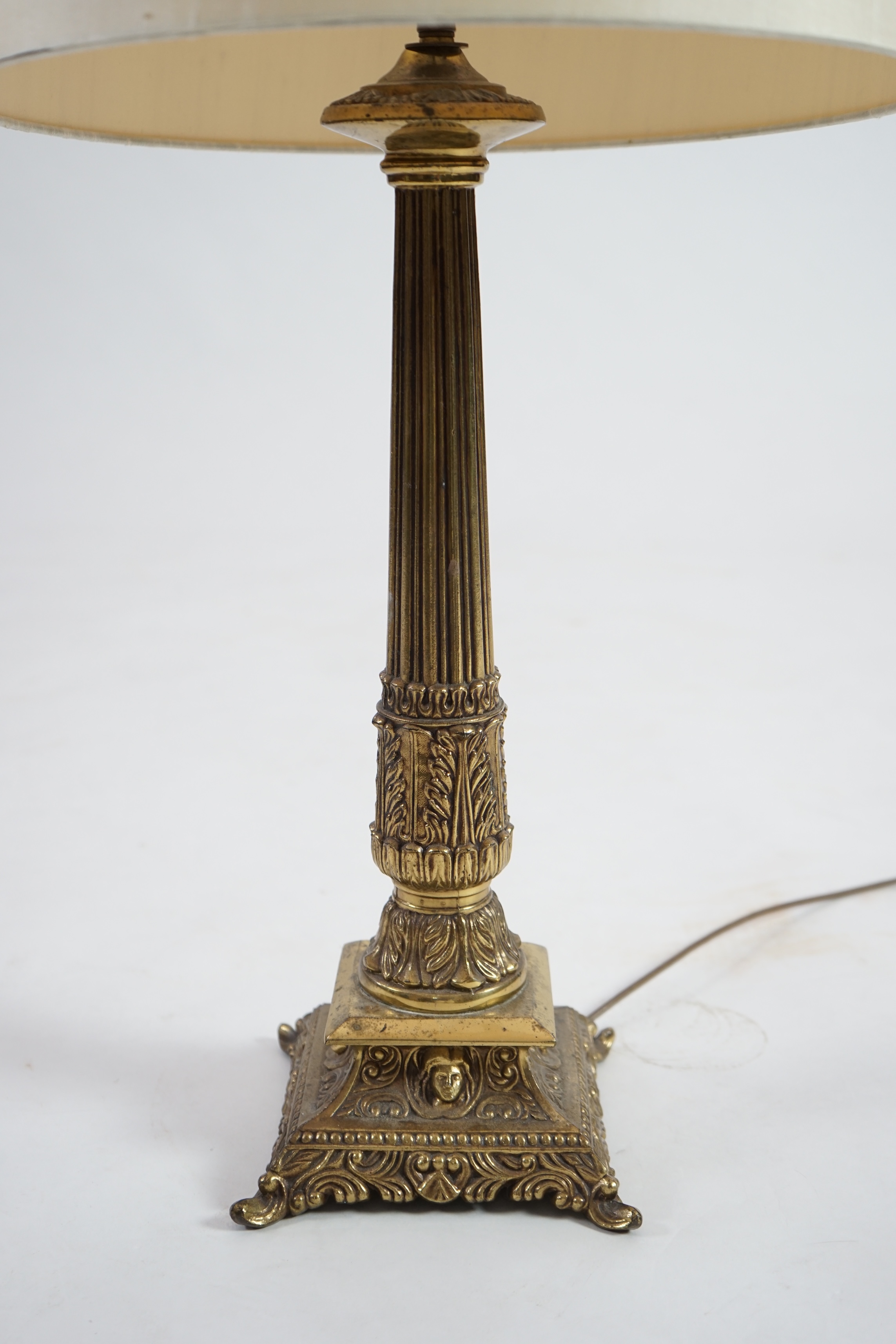 A Victorian style brass table lamp